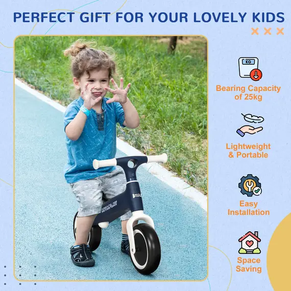 Buy Baby Balance Bike, with Adjustable Seat, for 1.5-3 Years - Blue, 7 image
