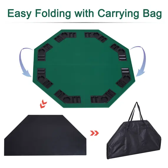 Buy 1.2m/48 Inches Foldable Poker Table Top 8 Players Blackjack Tables Chip Trays, 5 image