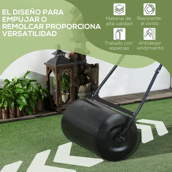 Buy 38L Heavy Duty Water or Sand Filled Garden Steel Lawn Roller Drum Î¦50cm Black, 5 image