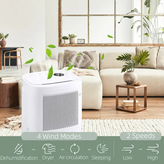 Buy 10L/Day 2200ML Portable Quiet Dehumidifier with WiFi Smart App Control, Electric Moisture Air Dehumidifier for Home Laundry Basement, 6 image