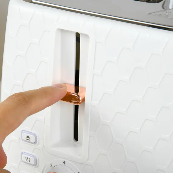 Buy 1.7L 3000W Fast Boil Kettle & 4 Slice Toaster Set, Kettle and Toaster Set with 7 Browning Controls, Crumb Tray, White, 9 image