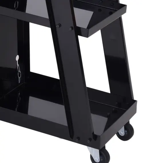 Buy Welding Cart Welder Trolley Garage for Gas Bottles w/ Safety Chain, Wheels, Black, 9 image