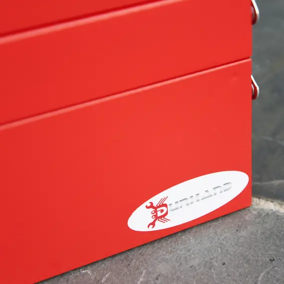 Buy Metal Tool Box 3 Tier 5 Tray Professional Portable Storage Cabinet Workshop Cantilever Toolbox with Carry Handle, 56cmx20cmx34cm, Red, 8 image