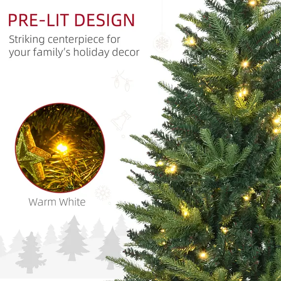 Buy 1.2m 4ft Christmas Tree Entrance DÃ©cor 750 Tips Xmas Pre-lit Tree 80 LED with Vase Base, 4 image