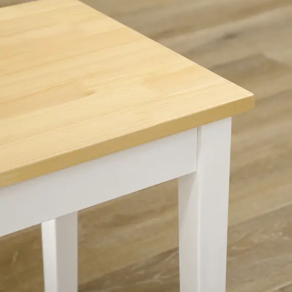 Buy 102 cm Wood Dining Bench for 2 People, Wooden Bench for Kitchen, Dining Room, Entryway, White, 9 image