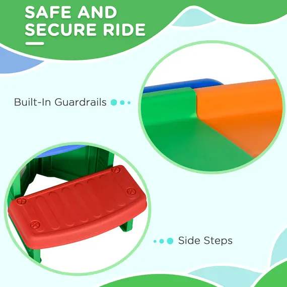 Buy 3(m) Four-Piece Ride on Kids Roller Coaster w/ Non-Slip Steps, for Ages 2-5 Years - Multicoloured, 5 image