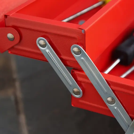 Buy Metal Tool Box 3 Tier 5 Tray Professional Portable Storage Cabinet Workshop Cantilever Toolbox with Carry Handle, 45cmx20cmx34.5cm, Red, 7 image