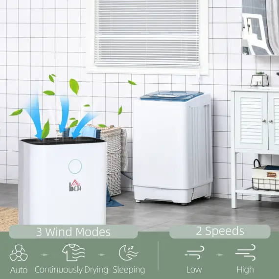 Buy 16L/Day Portable Dehumidifier for Home, with LED Screen, Sleep Mode, 24H Timer, Electric Air Dehumidifier for Damp Laundry Bedroom Basement, 5 image