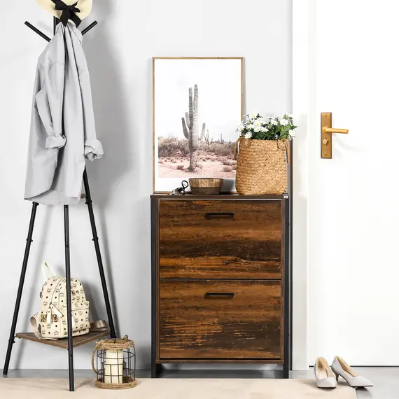 Buy 12-Shoe, Two-Door Storage Cabinet - Wood-Effect, 2 image