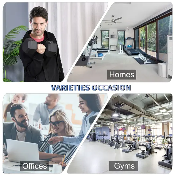 Buy 17.5KG Single Rubber Hex Dumbbell Portable Hand Weights Dumbbell Home Gym, 5 image