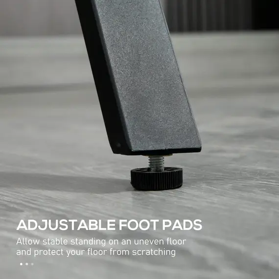 Buy 120 cm Rectangular Bar Table for 4 People, Modern Kitchen Table with Wood Effect Tabletop, Steel Legs, for Living Room, Home Bar, White, 7 image