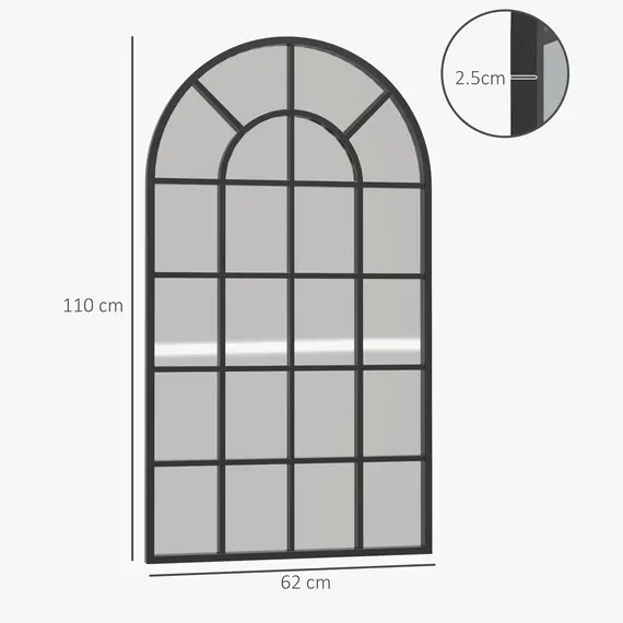 Buy 110 x 62 cm Arched Decorative Wall Mirror for Bedroom Living Room, Modern Window Bathroom Mirror for Home Decor, 3 image