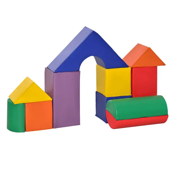 Buy 11-Piece Soft Play Set Kids Foam Blocks, Toys for Climb and Crawl, Multicoloured, 8 image