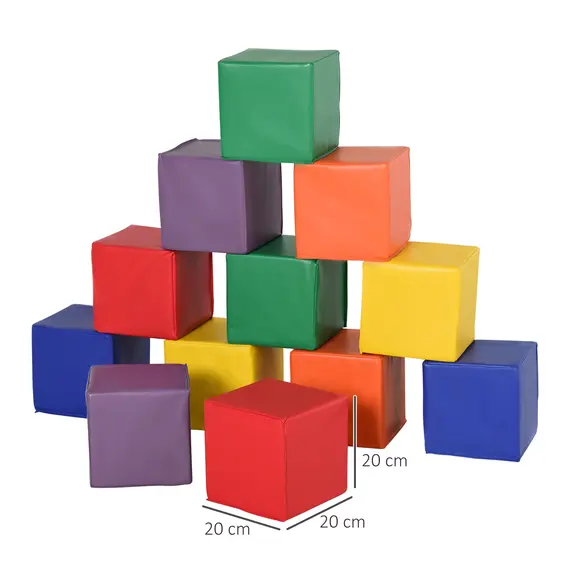 Buy 12 Piece Soft Play Foam Blocks Toy Building Stacking Compliant Learning Toys for Toddler Baby Kids Preschool, 3 image