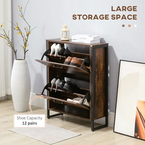 Buy 12-Shoe, Two-Door Storage Cabinet - Wood-Effect, 4 image