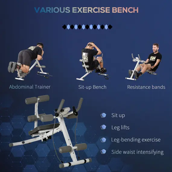 Buy 2-IN-1 Core Abdominal Ab Trainer Sit Up Bench with LCD Screen, Adjustable Fitness Crunch Machine for Home GYM, 6 image