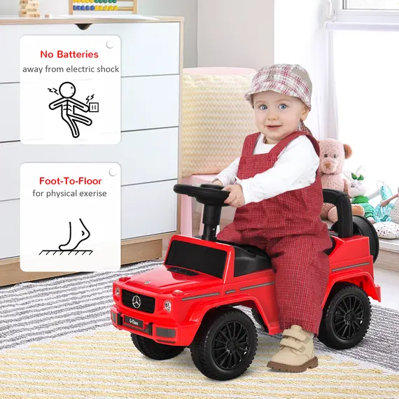 Buy 3 in 1 Kids Ride On Car G350 Licensed Foot To Floor Slider Toddler Push Along NO POWER Red 12-36 months, Colour: Red, 6 image