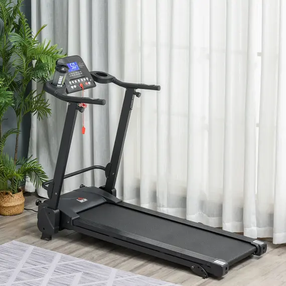 Buy 2.5HP 14Km/h Manual Incline Electric Running Machine Motorized Treadmill Folding, MP3 & USB Player, 12 Preset Programs, 5 Speed Shortcut, w/ WIDE RUNNING BELT, LCD Display, Drink Holders, 2 image