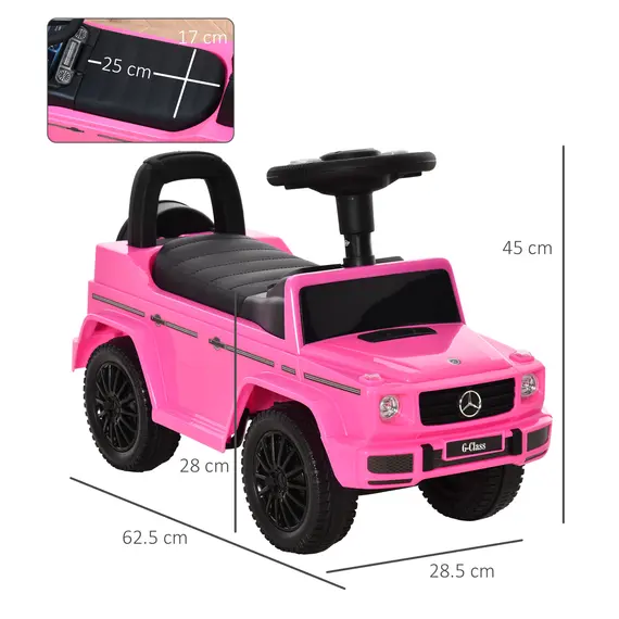 Buy 3 in 1 Kids Ride On Car G350 Licensed Foot To Floor Slider Toddler Push Along NO POWER Pink 12-36 months, Colour: Pink, 3 image