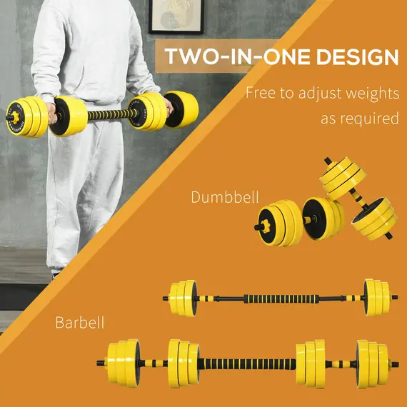 Buy 25KG Dumbbell & Barbell  Adjustable Set Plate Bar Clamp Rod Home Gym Sports Area Exercise Ergonomic, 4 image