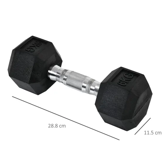 Buy 2x6kg Hex Dumbbells Set Rubber Dumbbells Weight Lifting Equipment Fitness Home Gym, 3 image