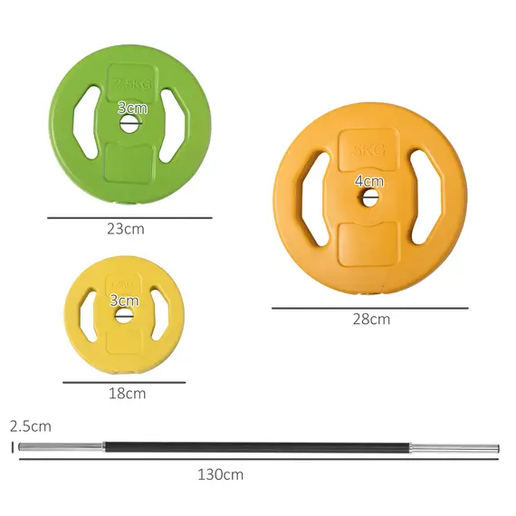 Buy 20kg Barbell Weights Set, Adjustable Weights with Non-slip Handle, for Women and Men Home Gym Exercise Weight Strength Training, 3 image