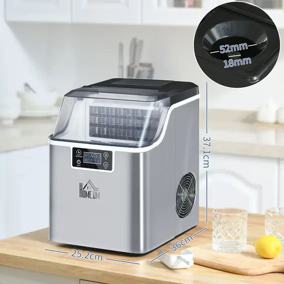 Buy 3.2L Compact Ice Machine, with LCD Screen and Accessories - Silver-Tone, 3 image