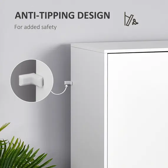 Buy 2-Door Clothes Wardrobe w/ Rail Shelf 2 Drawers Wood Feet Elegant Home Storage Organisation Furniture Dresses Coats Blankets Shoes White, 6 image