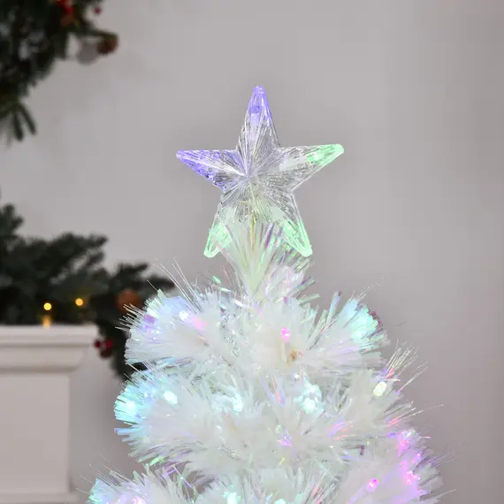 Buy 4 Feet Prelit Artificial Christmas Tree with Fiber Optic LED Light, Holiday Home Xmas Decoration, White, 9 image