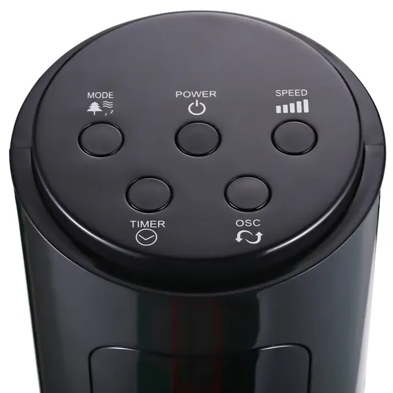 Buy 38'' Freestanding Tower Fan, 3 Speed 3 Mode, 12h Timer, 70 Degree Oscillation, LED Panel, 5M Remote Controller, Black, 9 image