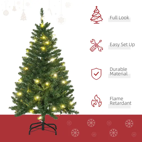 Buy 4FT Christmas Tree Warm White LED Light Holiday Home Decoration, Green, 4 image