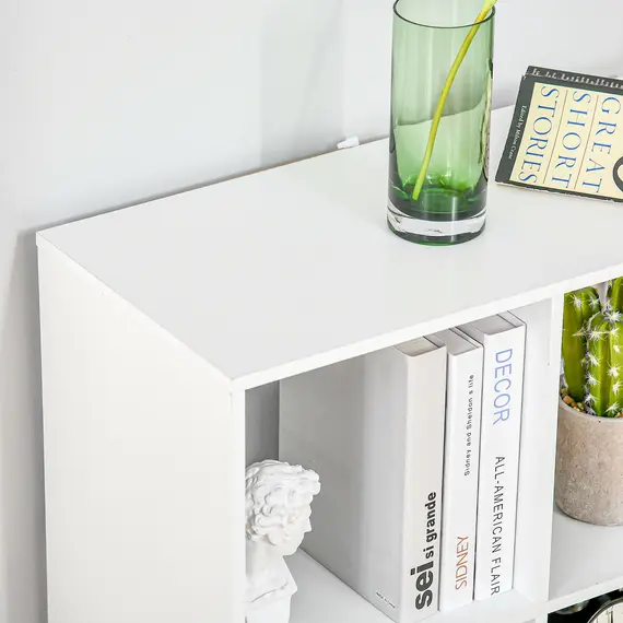 Buy 3-tier 6 Cubes Storage Unit Particle Board Cabinet Bookcase Organiser Home Office Shelves White, 8 image