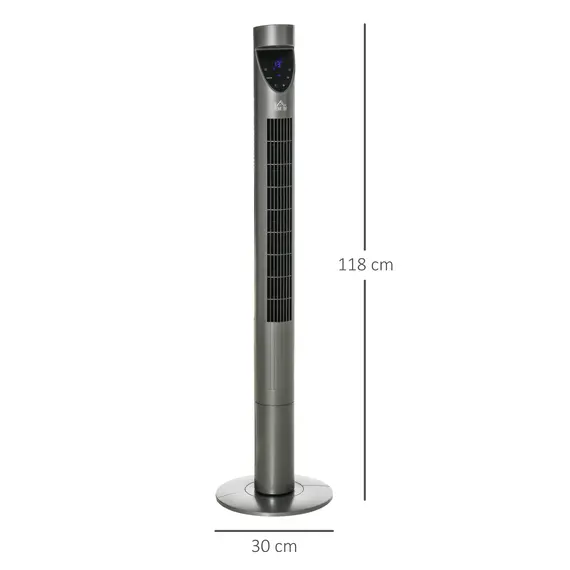 Buy 46" Tower Fan Cooling with Ionizer, Air Filter, Oscillating, 3 Speed, 3 Modes, 12h Timer, Remote Controller, for Bedroom, Grey, 3 image