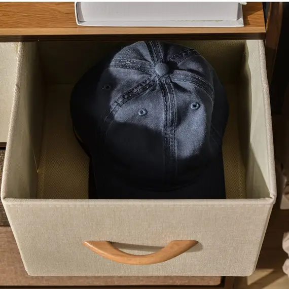 Buy 4-Drawer Dresser, 3-Tier Storage Organizer, Tower Unit for Bedroom Hallway Closets with Steel Frame Wooden Top, 8 image