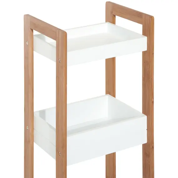 Buy 3-Tier Bathroom Rack Storage Shelf Bamboo Organiser Shower Tower for Narrow Place, 6 image