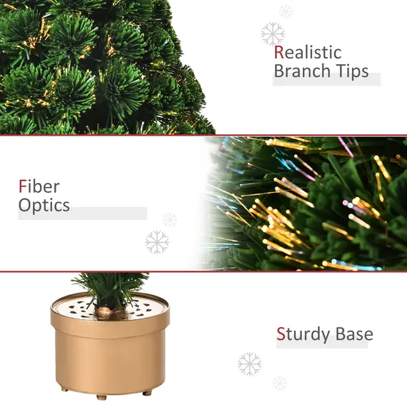 Buy 3FT Prelit Artificial Christmas Tree Fiber Optic LED Light Holiday Home Xmas Decoration Table Decor with Multi-Color Lights, Green, 6 image