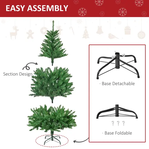 Buy 5FT Christmas Tree Warm White LED Light Holiday Home Decoration, Green, 7 image