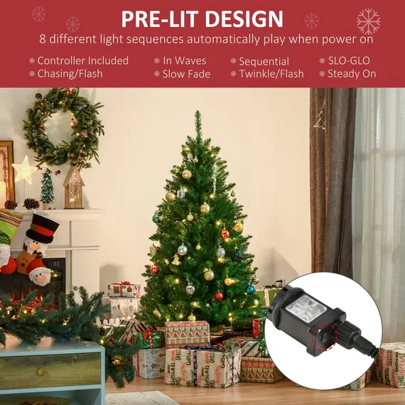 Buy 5FT Christmas Tree Warm White LED Light Holiday Home Decoration, Green, 5 image