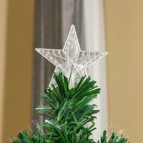 Buy 5FT Pre-Lit Fibre Optic Artificial Christmas Tree Holiday Xmas DÃ©cor with Tree Topper Multi-Colour, 8 image