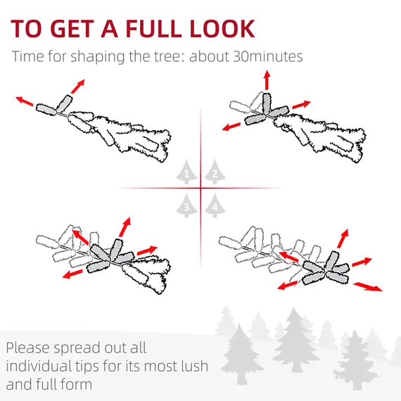 Buy 5ft Unlit Artificial Christmas Tree, Pencil Slim Xmas Tree with Solid Stand and Realistic Branches, White, 5 image