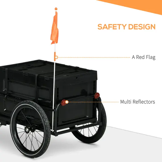 Buy 65L Steel Frame Bike Trailer Storage Box - Black, 5 image