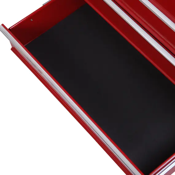 Buy 5 Drawer Tool Chest on Wheels, Lockable Steel Tool Trolley with Side Handle for Workshop, Garage, Red, 8 image