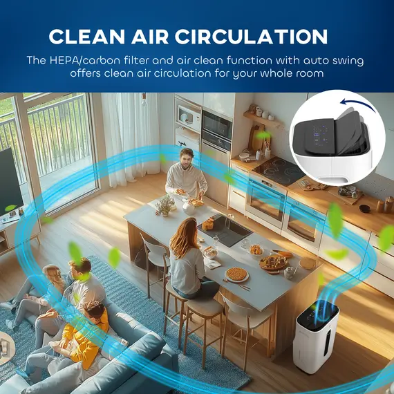 Buy 6500mL Portable Dehumidifier with Air Purifier Filter, 24H Timer, 4 Modes, 22L/Day, for Home Laundry Basement, 8 image