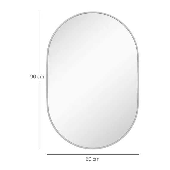 Buy 60cm Aluminium Frame Round Bathroom Mirror - Silver Tone, 3 image