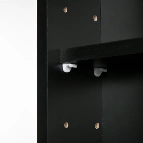 Buy 5-Tier Wall Display Shelf Unit Cabinet w/ 4 Adjustable Shelves Glass Doors Home Office Ornaments 60x80cm Black, 7 image