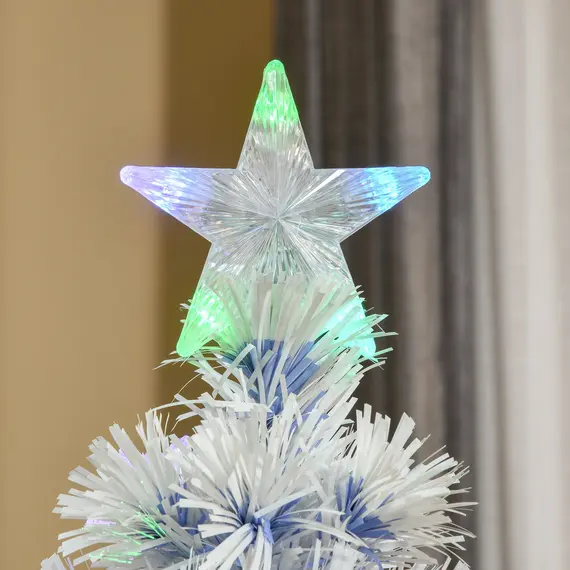 Buy 5FT Artificial Fibre Optic Christmas Tree Seasonal Decoration w/ LED Lights Pre-Lit Easy Store White Blue, 7 image