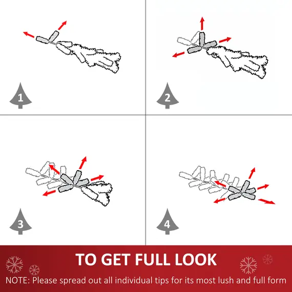 Buy 5FT Artificial Fibre Optic Christmas Tree Seasonal Decoration w/ LED Lights Pre-Lit Easy Store White Blue, 6 image