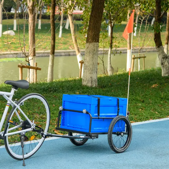 Buy 65L Steel Frame Bike Trailer Storage Box - Blue, 2 image