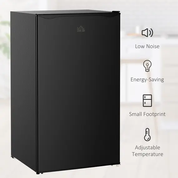Buy 91 Litre Freestanding Under Counter Fridge Freezer, Small Fridge with Chiller Box, Adjustable Thermostat, 47.5cm Wide, Black, Colour: Black, 8 image