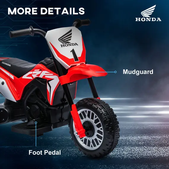 Buy 6V Kids Motorbike, Three-Wheel Kids Electric Bike with Horn, Startup Sound for Ages 18-36 Months - Red, 7 image
